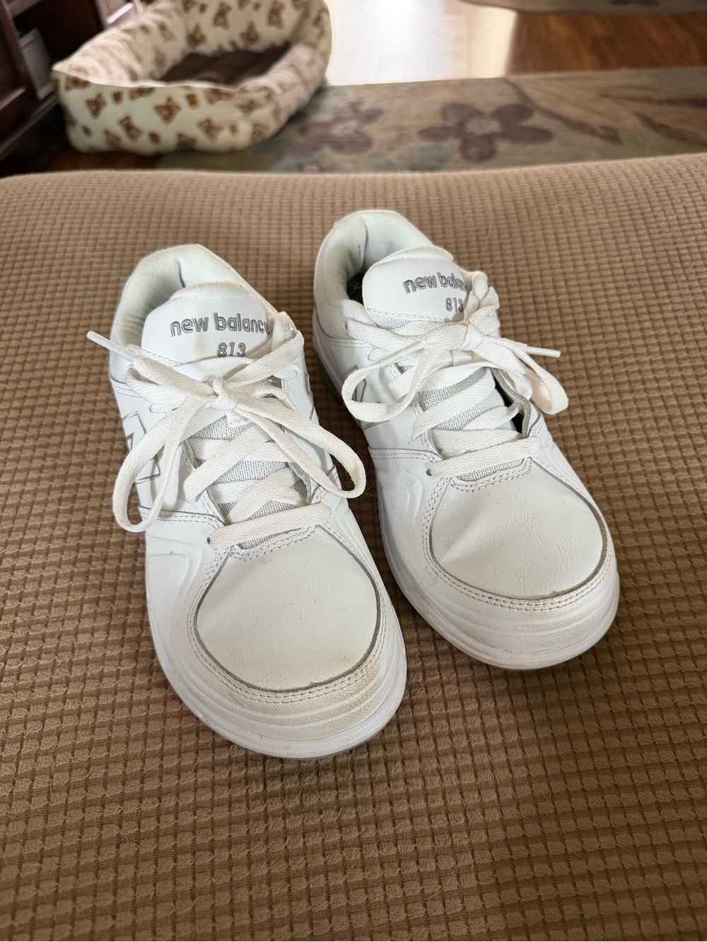 New Balance Womens 813 White Lace-Up Sneakers